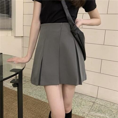 College Style Pleated Skirt Skirt Female Summer New Skirt Korean Style High Waist Thin A-line Skirt Short Skirt