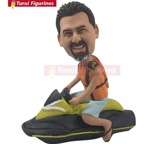 Riding Jet Ski Bobble Head Boyfriend Gift Custom Bobble Head Boyfriend Birthday Cake Topper Personalized Boyfriend Gift Jet Ski