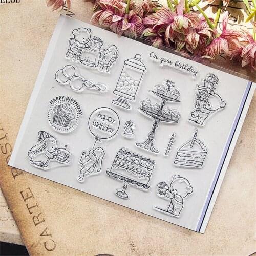 Cake Tray Transparent Silicone Rubber Clear Stamps Cartoon For Scrapbooking/DIY Easter Wedding Album