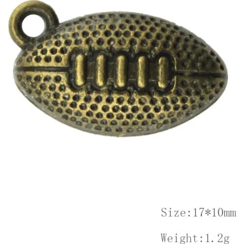 20pcs Charms Rugby American Football 17x10mm Handmade Pendant Making fit,Vintage Tibetan DIY For Bracelet Necklace