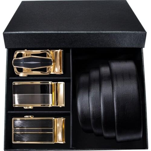 Men Belt Genuine Leather Automatic Buckle Luxury Designer Brand Male Belts Black Strap For Jeans DiBanGu Original Cowskin Belts