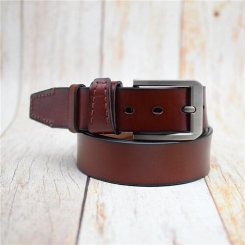 Mens Belt Cow Leather Blue/green/brown/black Trouser Belt With Alloy Pin Buckle Plus Size Leather Belt for Men with 100-125CM