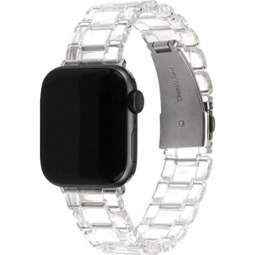 Luxury Clear Tortoise Shell Resin Band Strap For Apple Watch Series 6 5 4 3 2 1 SE