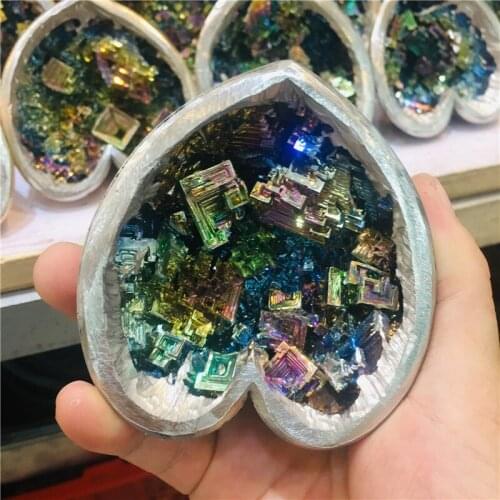 Natural crystal mineral copper color heart