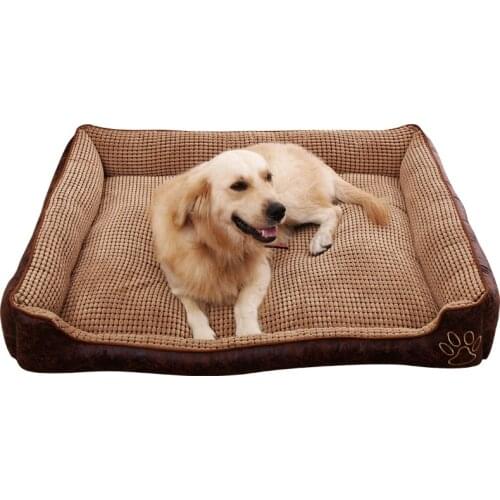 Pet Dog Cozy Kennel Cotton Blended Double Sided Canvas Fabric Durable Ware Washable Sofa Sleeping Bed Mat Puppy Basket Cat Nest