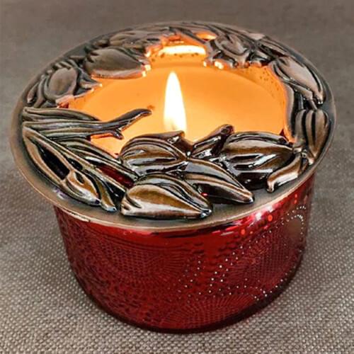 Jar Candles Toppers, Candle Cover Candle lid Accessories Shades Sleeves for Jar Candles Leaf Patterened