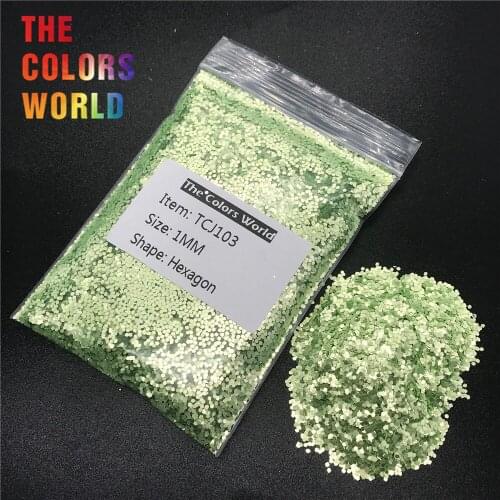 TCJ103 Pearlescent Matte Light Green Colors Hexagon Shape For Nail Glitter Nail Art Decorations Makeup Facepaint DIY Accessorie