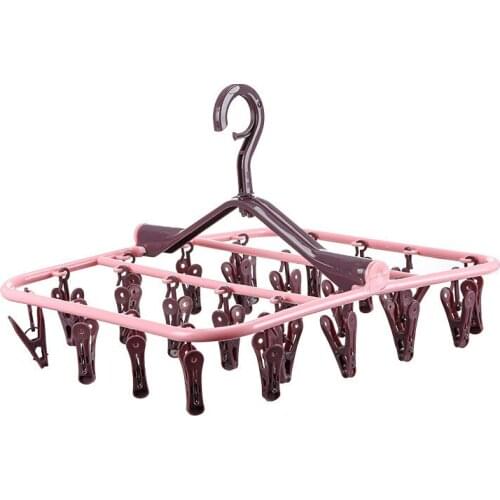 Multi-Clip Hanger Household SockAiring Gadget Clip Hanging Clothes Rack Clothes Hanger Portable Cloth Drying Rack