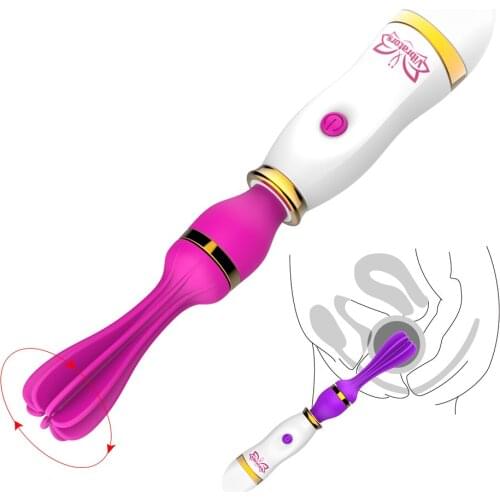 Rotation Oral Vibrator Tongue Licking Female Masturbation Clitoris Stimulate AV Stick 12 Speed Breast Massage