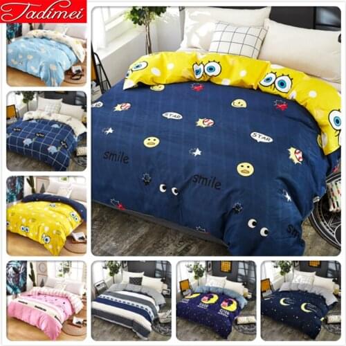 Big Eyes Pattern Yellow 1 piece Duvet Cover Adult Kids Soft Cotton Quilt Comforter Bedding Bag 150x200 180x220 200x230 220x240