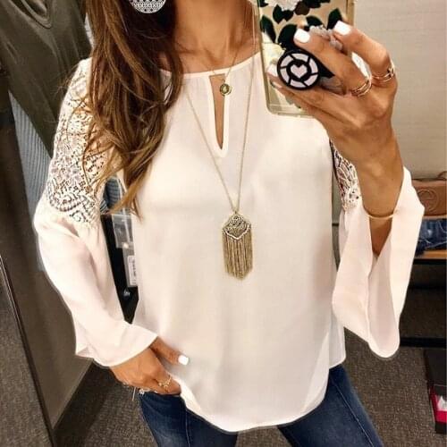 Chiffon White Blouse Office Lady Blouses Top Lace Long Sleeve Summer Spring Women Shirt Plus Size 4XL 5XL Elegant Blusa Feminina