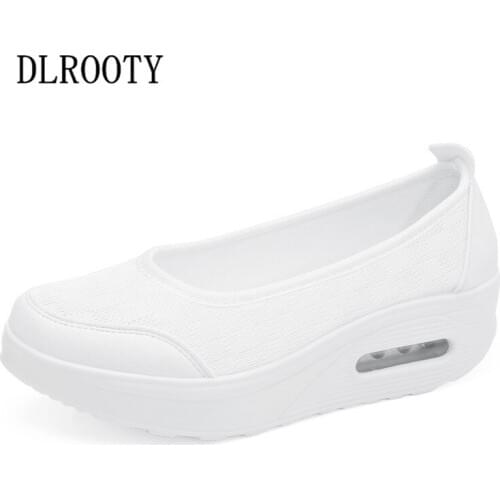 Women Sandals 2018 Summer Mesh Shoes Woman Breathable Fashion Solid Slip On Wedges Platform Flat Female Slides Ladies Casual