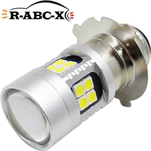 1pc Motorcycle Headlight DRL Moto 22SMD 3030 High/Low beam LED Bulbs Lights P15D-25-3 Motobike Scooter Lamps White 6-24V