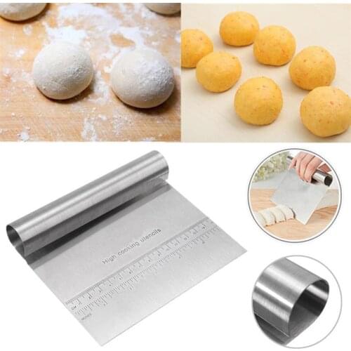 1PC Pizza Dough Scraper Cutter Stainless Steel Baking Pastry Spatulas Fondant Cake Decoration Tools Kitchen Accessories