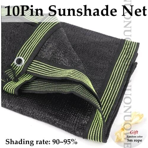 10 Pin HDPE Black Sunshade Net Anti-UV Shading Rate 95% Plant Outdoor Swimming Pool Greenhouse Sun Shade Cooling Shade Net