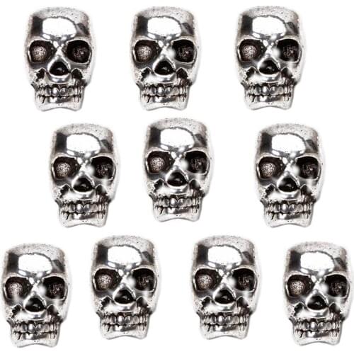 10pcs Tibet Silver Skull Spacer Beads DIY Accessories for Necklace Bracelets
