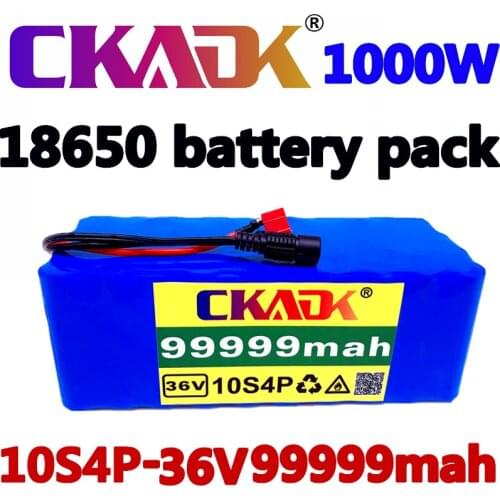 100%36V10S4P 99999mah 1000W high power and capacity 42V18650 lithium battery pack ebike electric bicycle bicycle scooter 20A BMS