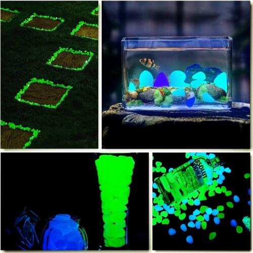 100 Pcs Glow In The Dark Stones Garden Pebbles Rocks Outdoor Walkway Yard