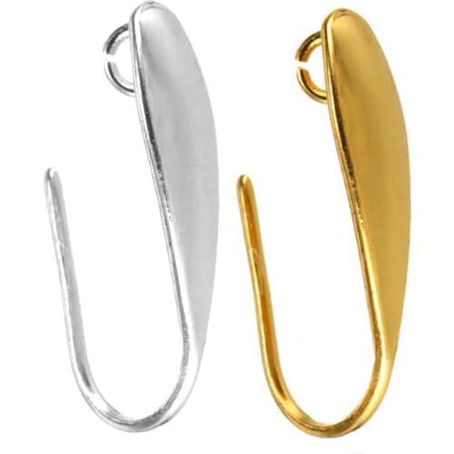 20pcs/set Stainless Steel Simple Ear Hook Earring DIY Jewelry Findings Making Accessories Gold/Steel Color