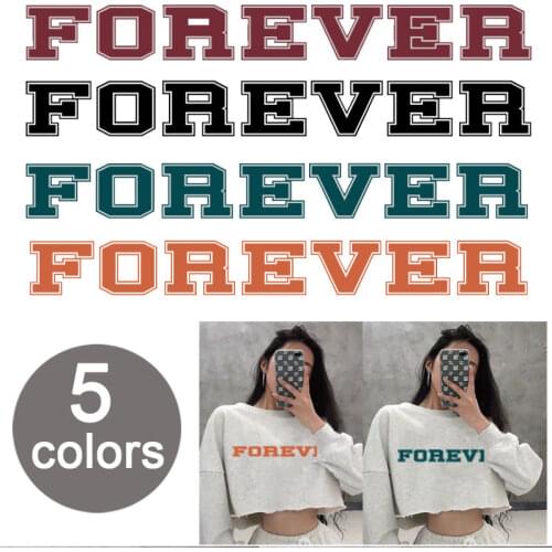 2020 fashion design iron stickers for clothes team letter Forever Patches iron on applique band name stickers t-shirt parches