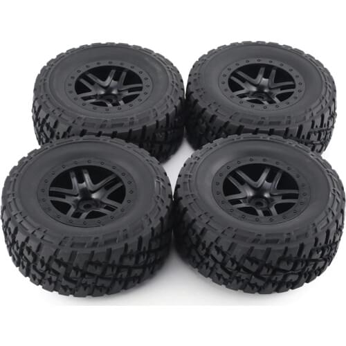 4pcs AUSTAR 110mm Rim Rubber Tyre Wheel Set Spare Parts Accessories for Traxxas Slash 4X4 RC4WD HPI HSP Crawler Car Model Tire