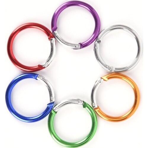 6pc Camping Hiking O Shape Ring Outdoor Tool EDC Buckles Clips Carabiner Round Trigger Hooks O Ring For Bags DIY Bag Accessories