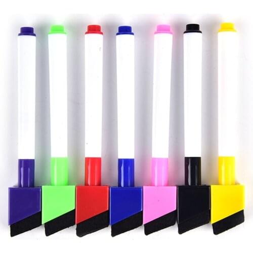 Brand New 5PCS/Set Magnetic Whiteboard Pen Erasable Dry White Board Markers Magnet Built In Eraser Office School Supplies