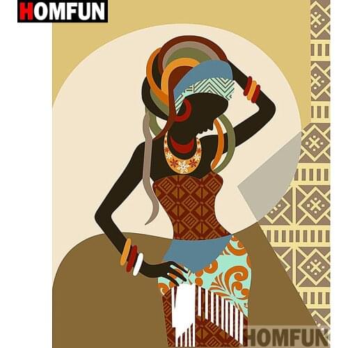 HOMFUN Full Square/Round Drill 5D DIY Diamond Painting "African woman" 3D Embroidery Cross Stitch 5D Home Decor A13533