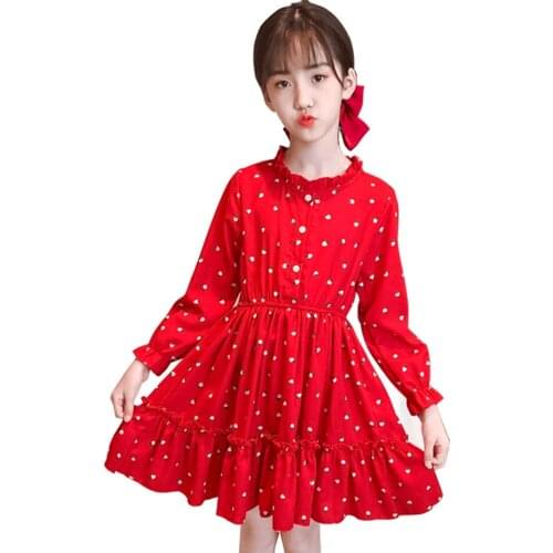 Kids Dresses For Girls Strawberry Girls Dresses Casual Style Dress Kids Spring Autumn Girl Costume 6 8 10 12 14