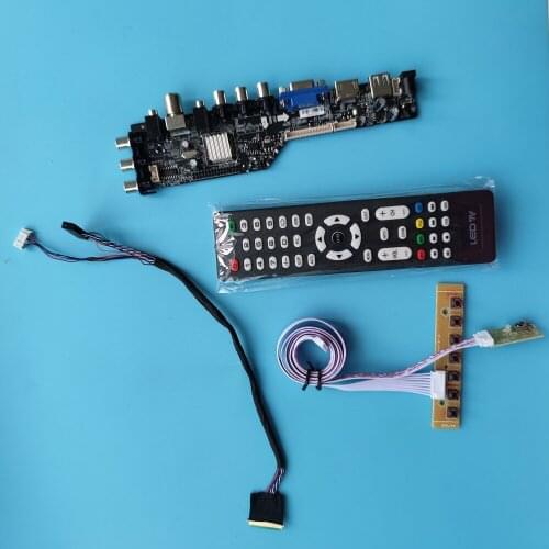 Kit For LP171WU7-TLB1 1920x1200 DVB-T2 TV remote DVB-T controller board driver digital Display panel HDMI monitor LED USB VGA AV
