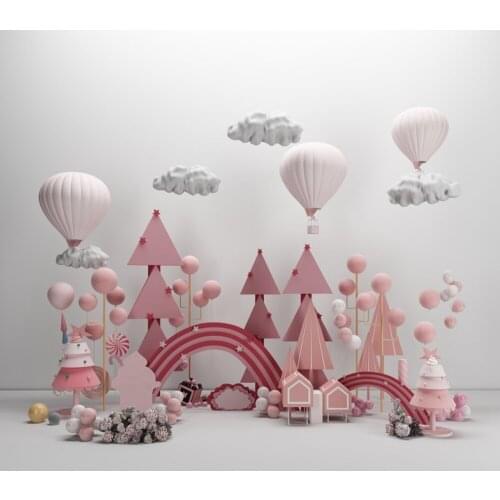 Pink forest Children room Photographic Backdrops Interior birthday background wall For Photography Backgrounds For Photo Studio