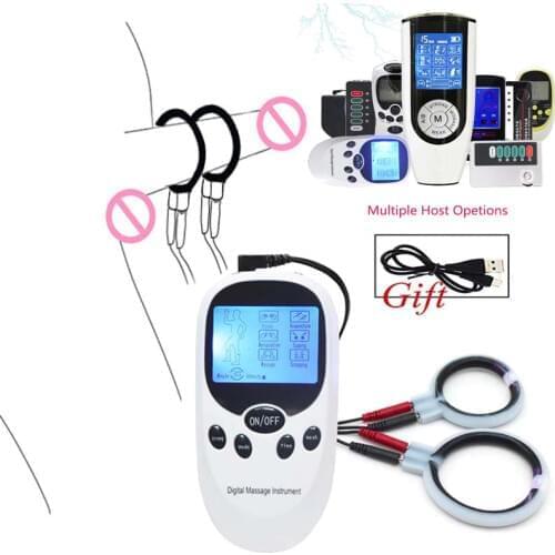 Electric Shock Penis Ring,Electrical Stimulation Therapy Massager Cock Ring Penis Extender Enlargement Male Electric Sex Toy Kit