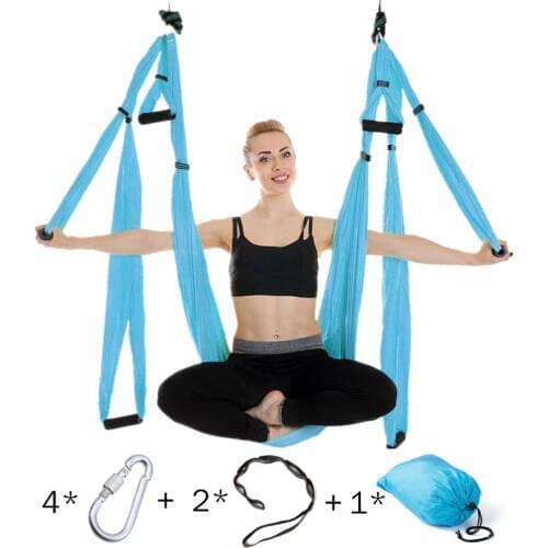 Anti-gravity Aerial Yoga Hammock Set Multifunction Yoga Belt Flying Yoga Inversion Tool for Pilates Body Shaping with Carry Bag