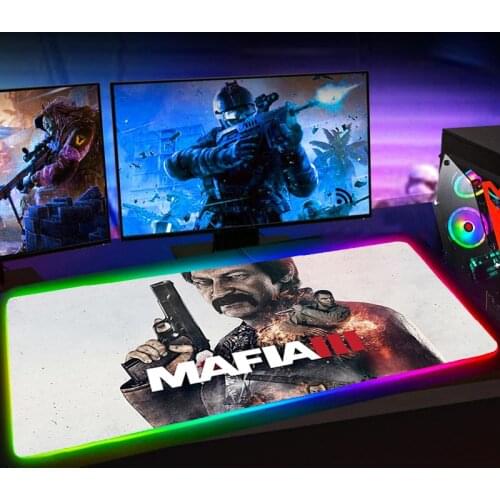 Rgb Mafia Definitive Edition Alfombrilla Raton Computer Gaming Accessiores XXL Mause Pad LED Backlit Mat Mausepad 35x60 Mousepad