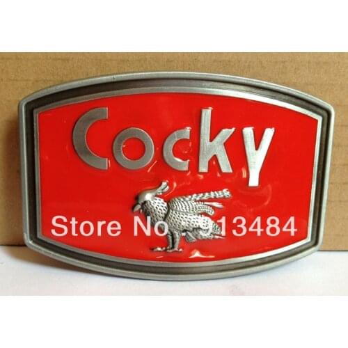 Cocky belt buckle with pewter finish JF-001 suitable for 4cm wideth belt with continous stock