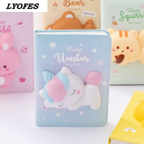 Mini Animal Reduced Pressure Journal Diary PU Leather Notebook Decompression Vent Schedule Planner Office Diary Journal