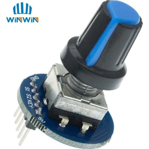 Rotary Encoder Module for Arduino Brick Sensor Development Round Audio Rotating Potentiometer Knob Cap EC11