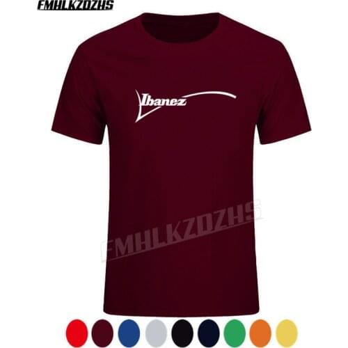 2021 Summer New Ibanez T Shirt Men Cotton O-neck Short Sleeve T Shirts Ibanez Guitar Logo Mans T-shirts Tee T190
