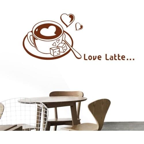 Coffee Latte Shop Sticker Bean Decal Cafe Cup Vinyl Art Wall Decals Decor Mural Decoration Break Coffee Glass Decals CAFE1011
