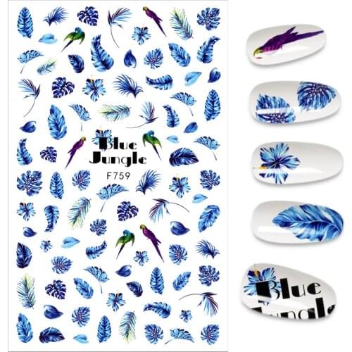 Flower Nail Stickers Clover Manicure Leaf Design Nail Art Decoration Stickers for Nails