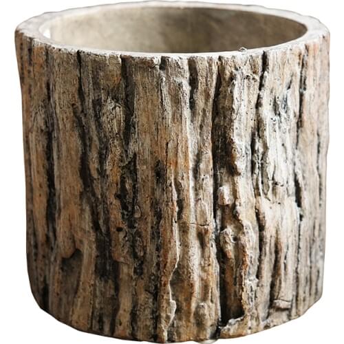 Natural Tree Bark Cement Silicone Pot Mold Concrete Flowerpot Candlestick Tray Craft Epoxy Resin Moulds