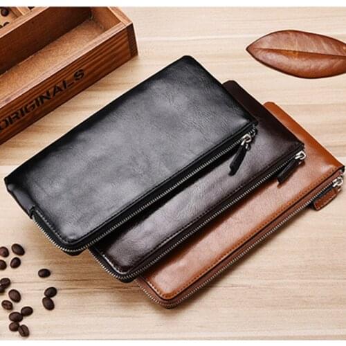 2020 new style mens long wallet youth zipper male mobile phone bag ultra-thin wallet waterproof anti-theft business wallet