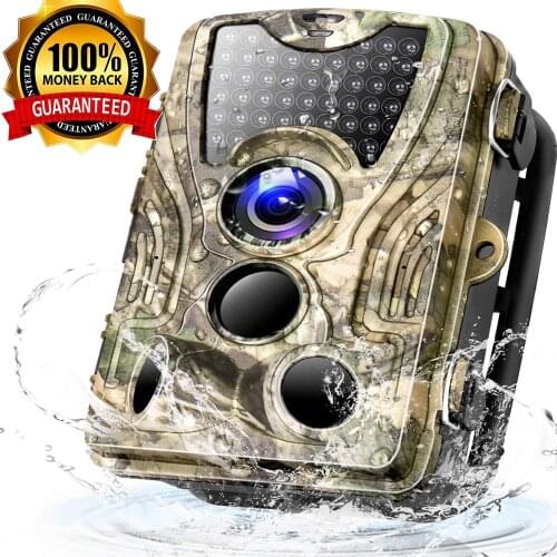 2.4inch TFT Screen Trail Hunting Camera 20MP 0.3s Trigger Waterproof Night Vision Surveillance Cameras HC801A Wildlife Tracking