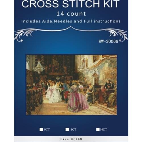 Oneroom Noble lady Embroidery People Needlework Crafts 14CT White Canvas Unprinted DMC DIY Quality Arts Cross Stitch Kits