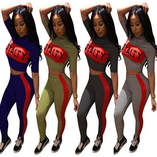 2021 European And American Sexy Plaid Alphabet Digital Printing Set Summer Party Autumn Bodycon Vintage Boho Casual Club Dress