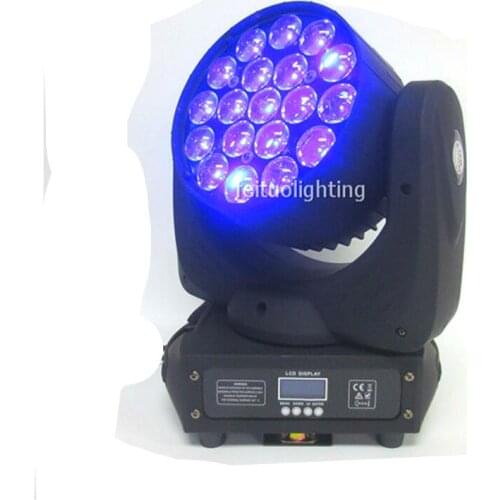 12pcs/lot Aura Zoom Moving Head 19x15w RGBW 4in1 Zoom Led Beam Moving Head Light Powercon In And Out for DJ Stage Light