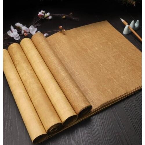 10pc Half-Raw Half-Ripe Batik Vintage Xuan Paper Blank Painting Calligraphy Exercise paper 34x138cm