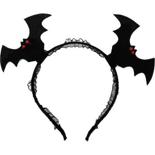 Gothic Animal Bat Ear Headband Cosplay Hairbands Headwear Carnival Children Birthday Party Halloween for Women Girls