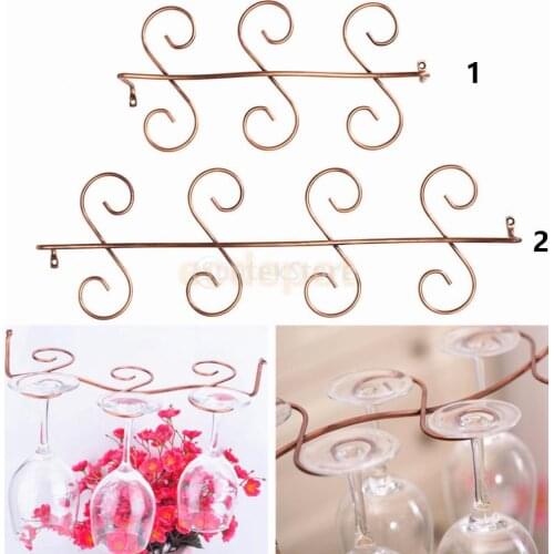 Retro Red Wine Glass Rack Holder Stemware Goblet Glbumm Storage Rack 6/8-Glass Hanging Wine Rack