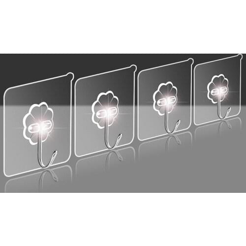 Self Adhesive Stainless Steel/PVC Seamless Hanging Hook For Kitchen Bathroom Office Reusable Oilproof Waterproof Wall Hooks